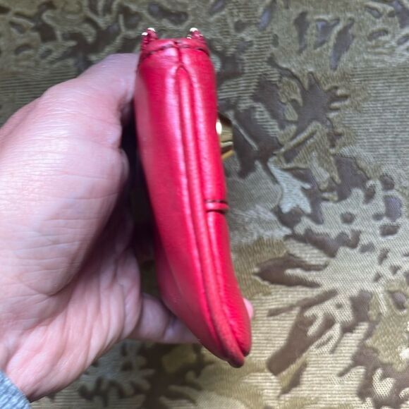 Michael Kors Red Leather Studded Mini Wallet with Keychain - Picture 9 of 11